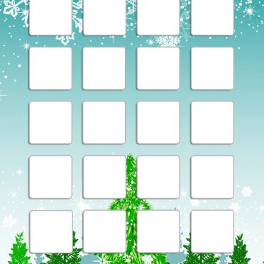rak musim dingin salju pohon hijau biru lucu anak perempuan dan wanita untuk iPhone8 Wallpaper