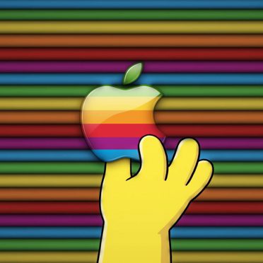 Logo Apple tangan berwarna-warni iPhone8 Wallpaper