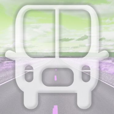 Landscape bus jalan Kuning hijau iPhone8 Wallpaper