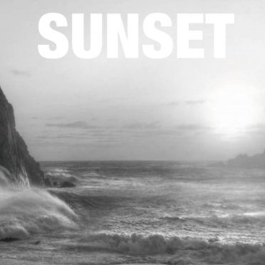 pemandangan matahari terbenam monokrom laut iPhone8 Wallpaper