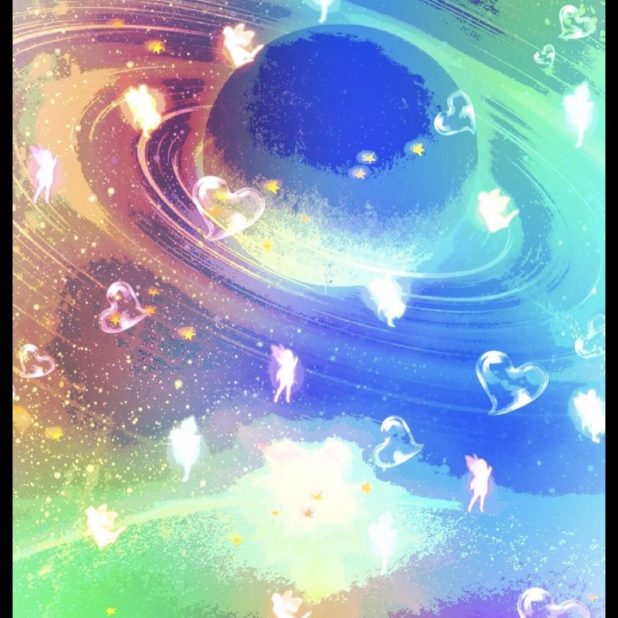 Planet berwarna iPhone8Plus Wallpaper
