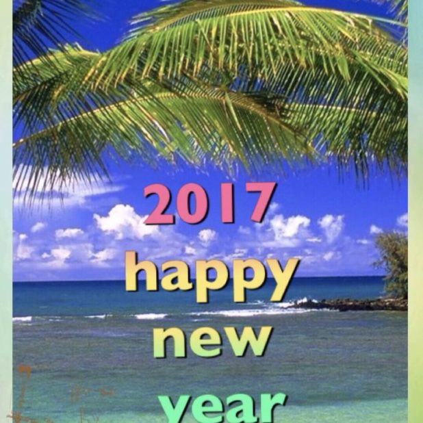 Tahun Baru Tropis iPhone8Plus Wallpaper