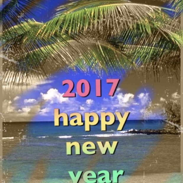 Tahun Baru Tropis iPhone8Plus Wallpaper
