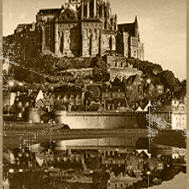 Mont Saint Michel Sepia iPhone8Plus Wallpaper