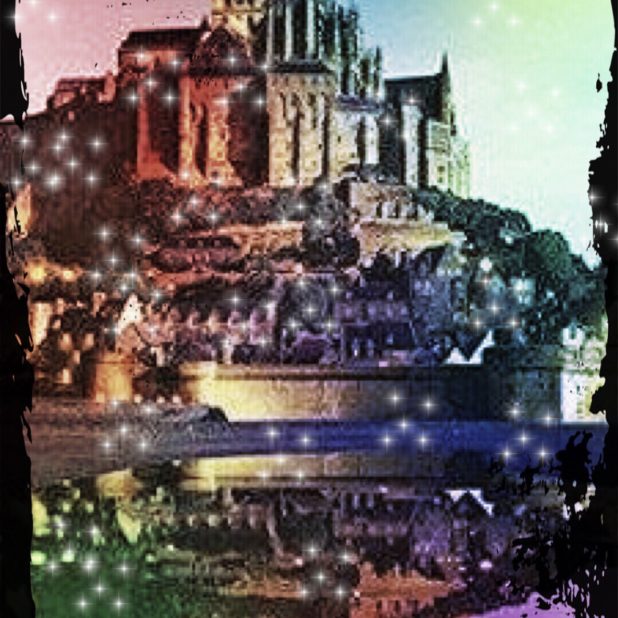 Mont Saint Michel Light Up iPhone8Plus Wallpaper