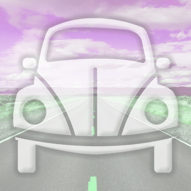 jalan mobil lanskap Berwarna merah muda iPhone8Plus Wallpaper
