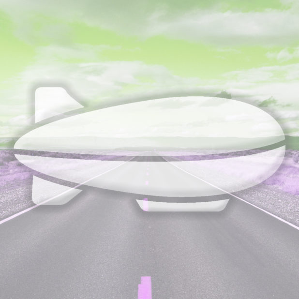 Landscape jalan airship Kuning hijau iPhone8Plus Wallpaper