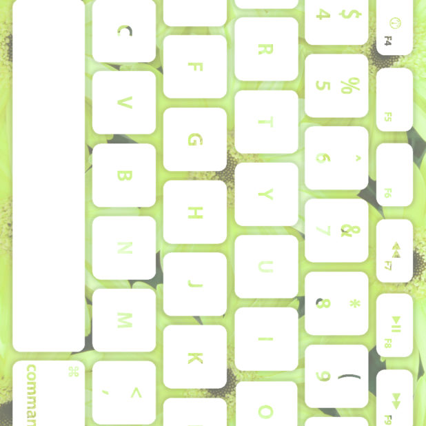 Keyboard bunga Kuning-hijau putih iPhone8Plus Wallpaper