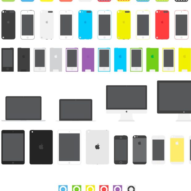 AppleMaciPod berwarna-warni iPhone8Plus Wallpaper