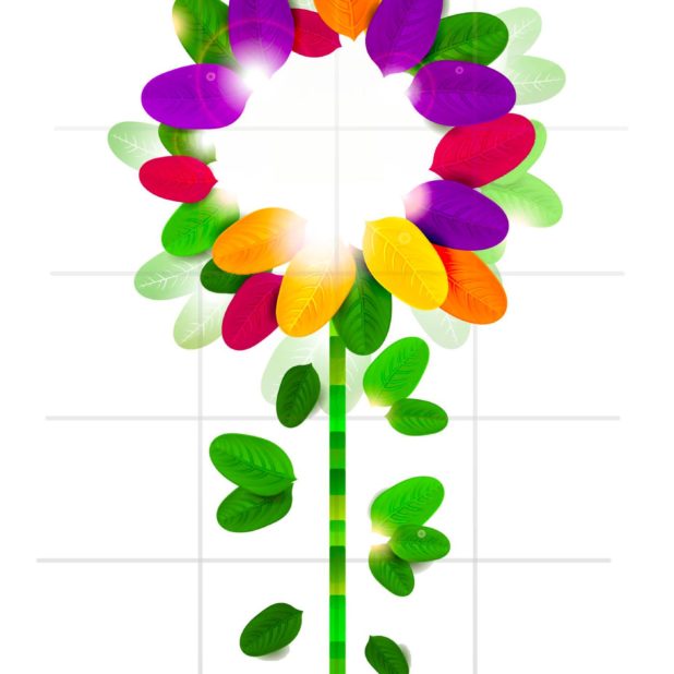 Pola gadis ilustrasi bunga dan wanita untuk rak hijau berwarna-warni iPhone8Plus Wallpaper