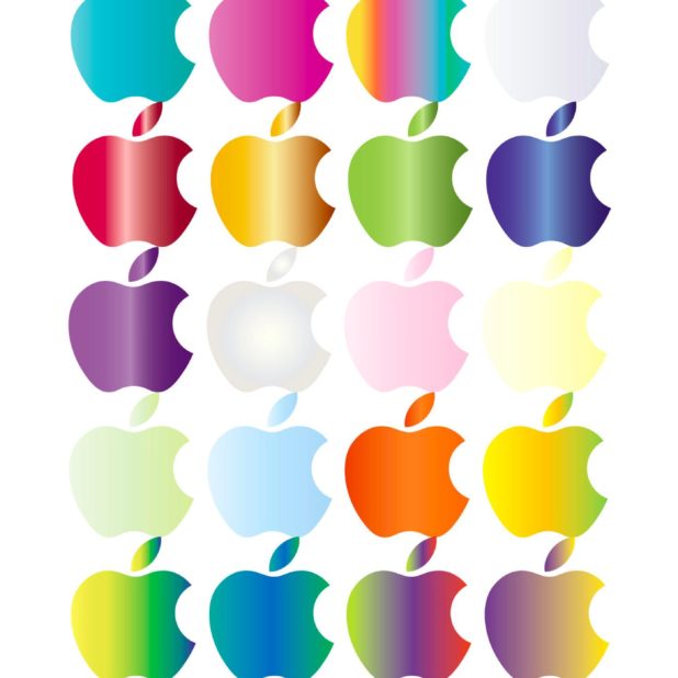 Keren rak apel berwarna-warni iPhone8Plus Wallpaper