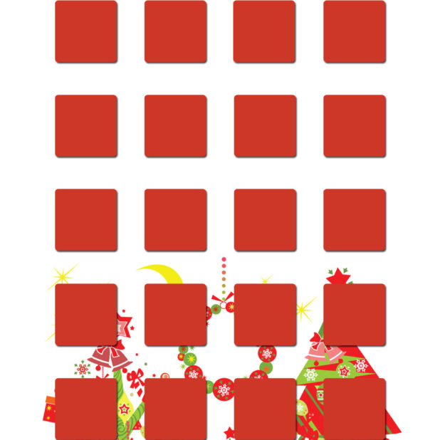 Pohon rak Natal perempuan merah berwarna-warni iPhone8Plus Wallpaper