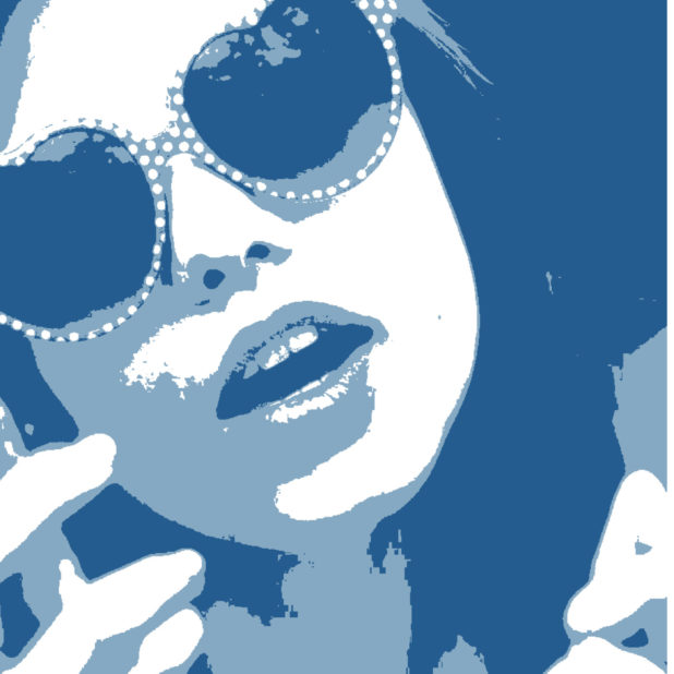 Karakter wanita biru iPhone8Plus Wallpaper