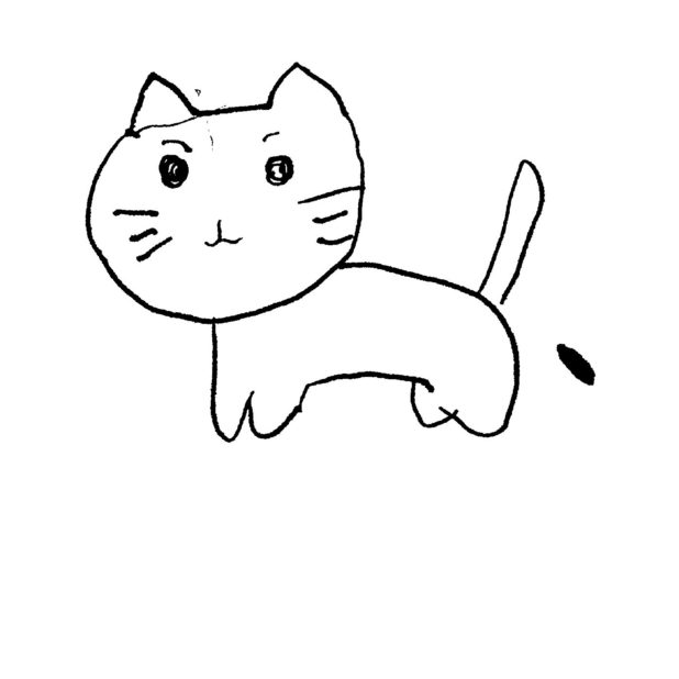 Ilustrasi kucing putih iPhone8Plus Wallpaper