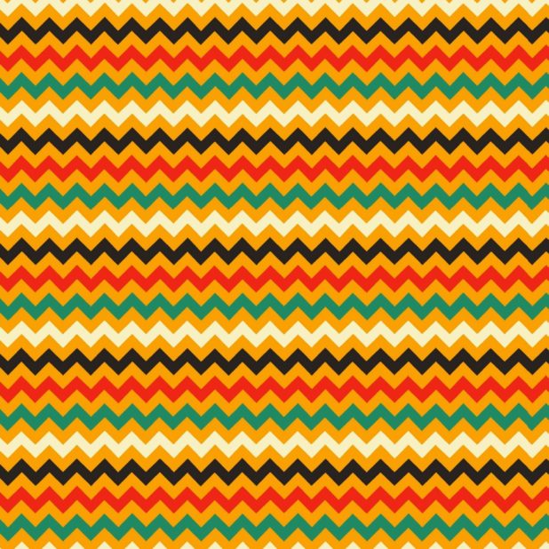 Pola perbatasan bergerigi merah-oranye hijau iPhone8Plus Wallpaper