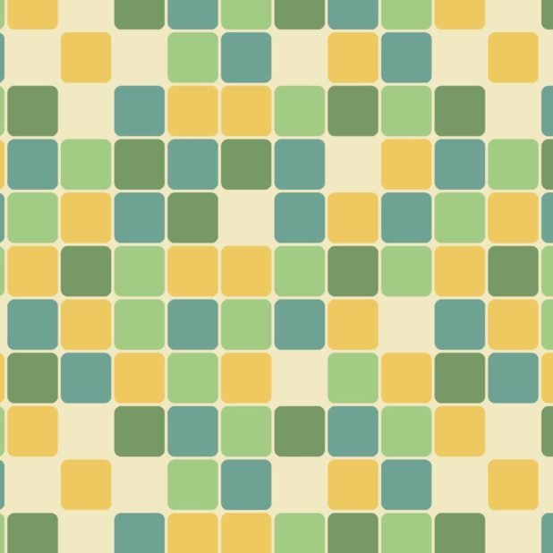 Pola kotak kuning hijau biru iPhone8Plus Wallpaper