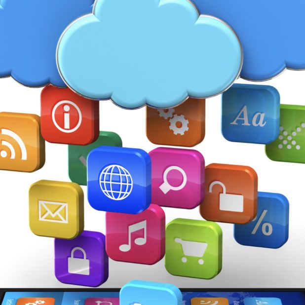 iPhone smartphone awan berwarna-warni iPhone8Plus Wallpaper