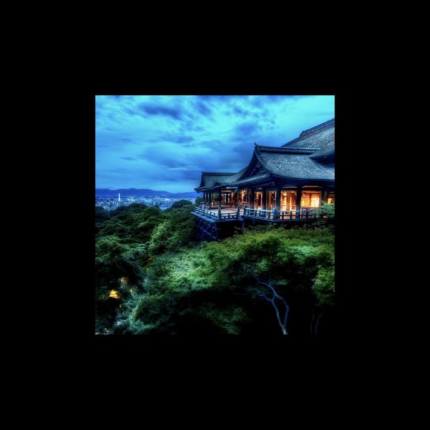 pemandangan Kiyomizu Candi hijau iPhone8Plus Wallpaper