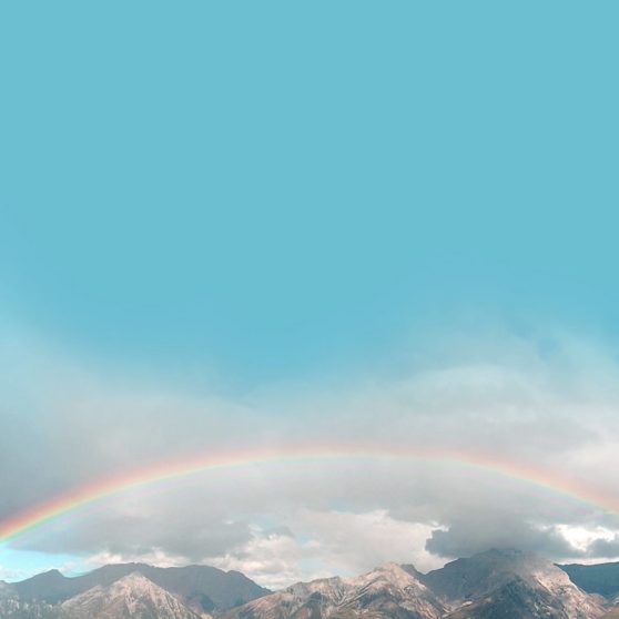 pemandangan Niji langit gunung iPhoneX Wallpaper