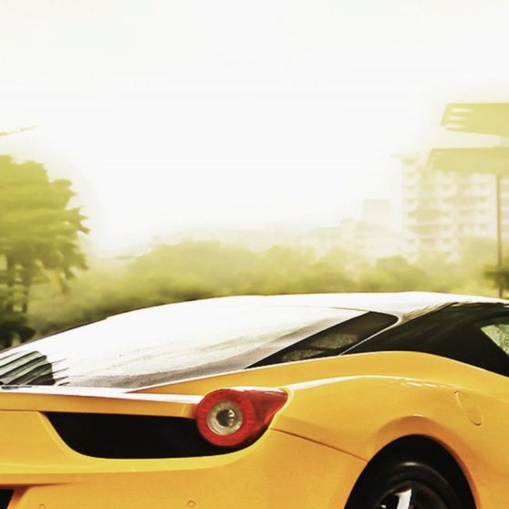 Kendaraan mobil keren kuning iPhoneX Wallpaper