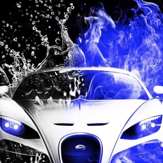 Mobil-mobil Keren air biru hitam-putih iPhoneX Wallpaper