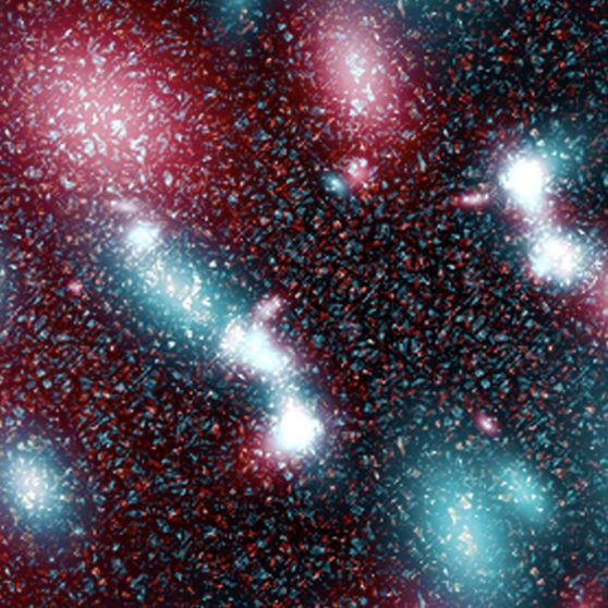 Pola alam semesta biru merah iPhoneX Wallpaper