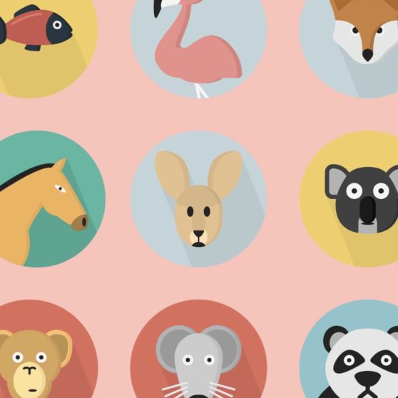 Ilustrasi hewan Akamomo berwarna-warni untuk wanita iPhoneX Wallpaper