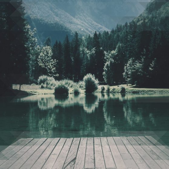pemandangan lake pier mountain patina iPhoneX Wallpaper