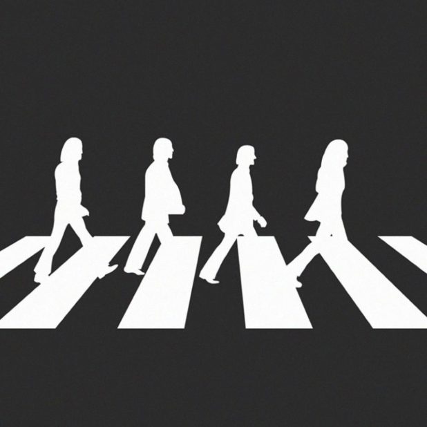 Character Like Abbey Road Hitam iPhoneXSMax Wallpaper