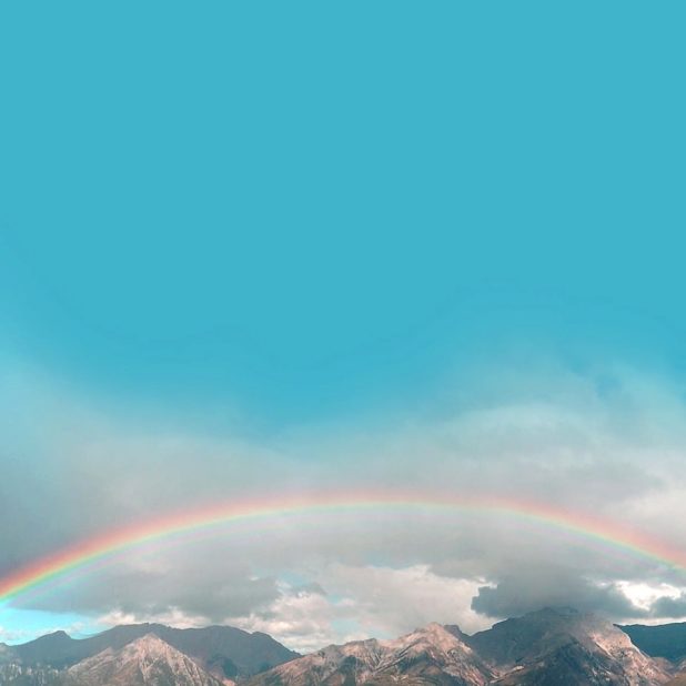 pemandangan Niji langit gunung iPhoneXSMax Wallpaper