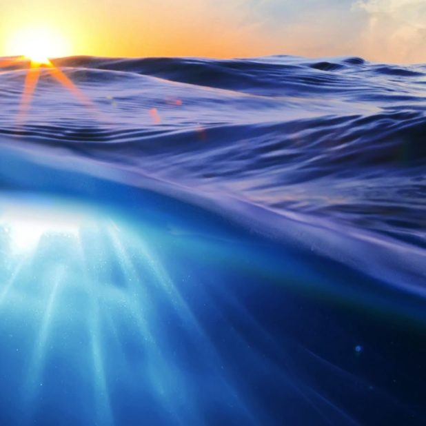 matahari laut lanskap iPhoneXSMax Wallpaper