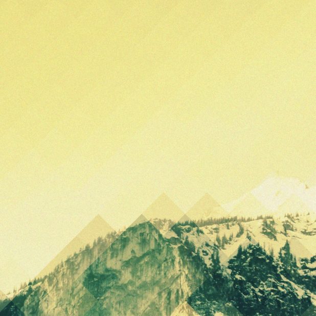 pemandangan gunung salju kuning iPhoneXSMax Wallpaper
