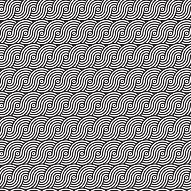 Pola putaran gelombang hitam dan putih iPhoneXSMax Wallpaper