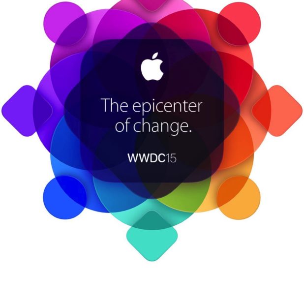 Logo Apple berwarna-warni WWDC15 iPhoneXSMax Wallpaper