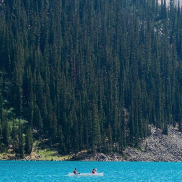 gunung danau lanskap iPhoneXSMax Wallpaper