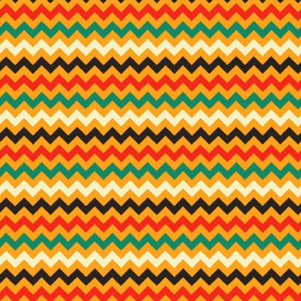 Pola perbatasan bergerigi merah-oranye hijau iPhoneXSMax Wallpaper