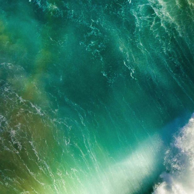 iOS10 gelombang laut biru iPhoneXSMax Wallpaper