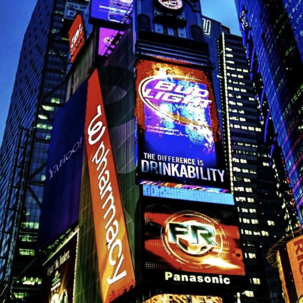 Lanskap bangunan Cityscape Times Square iPhoneXSMax Wallpaper