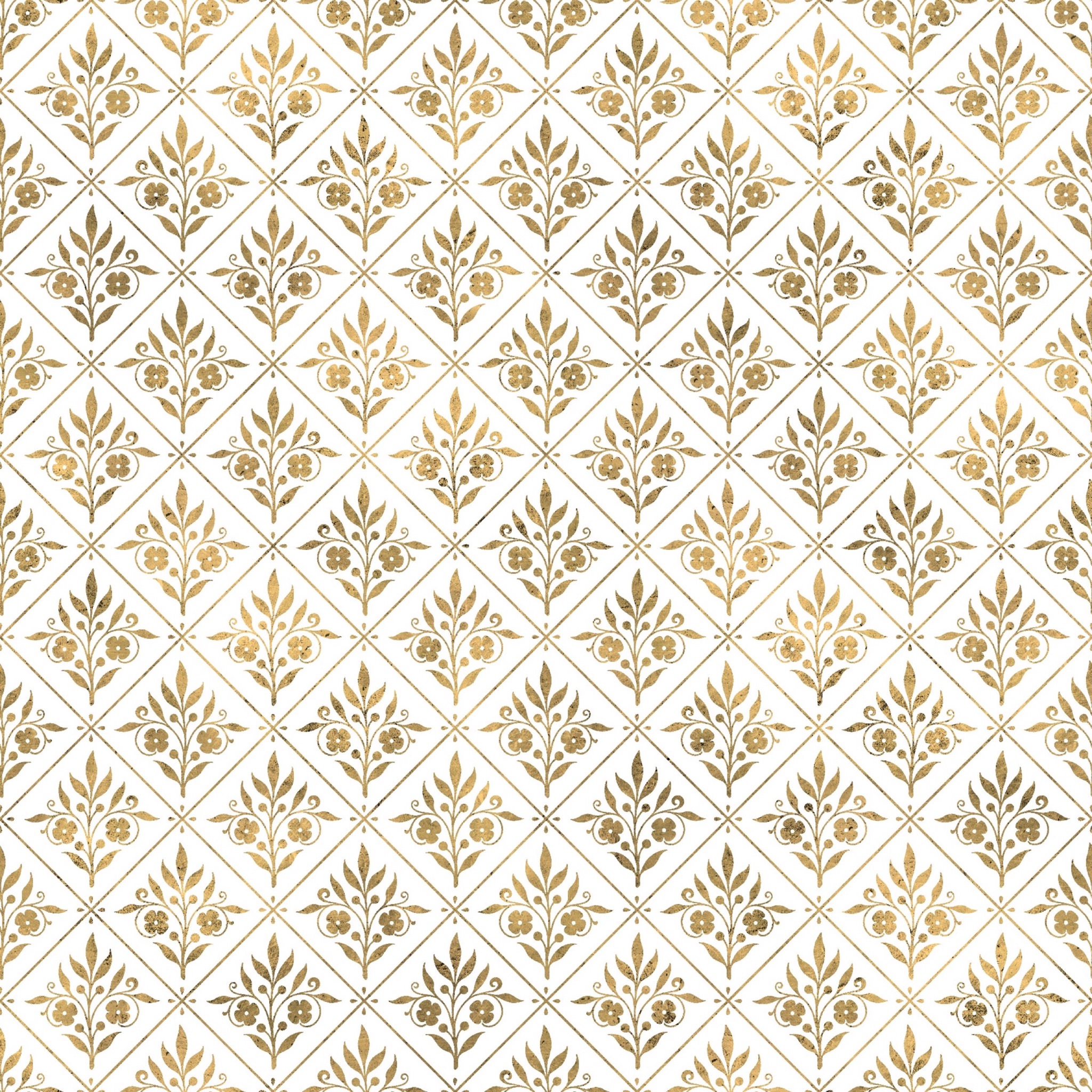 イラスト模様金植物 | wallpaper.sc iPad壁紙