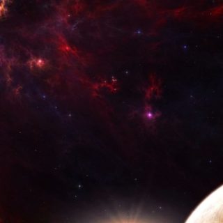 宇宙赤の iPhone4s 壁紙
