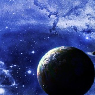 宇宙地球青の iPhone4s 壁紙