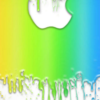 Appleペンキ黄緑青の iPhone4s 壁紙