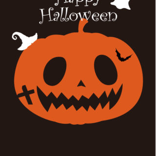 イラストハロウィンかぼちゃ橙の iPhone4s 壁紙