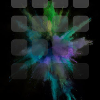 iOS9黒爆発カラフルクール棚の iPhone4s 壁紙
