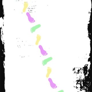 足跡 カラフルの iPhone5s / iPhone5c / iPhone5 壁紙