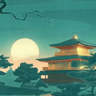 風景絵金閣寺の iPhone5s / iPhone5c / iPhone5 壁紙