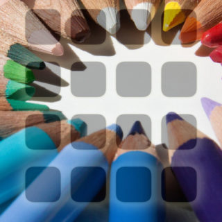棚カラフル可愛い色鉛筆の iPhone5s / iPhone5c / iPhone5 壁紙