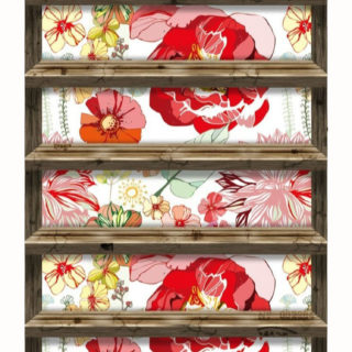 棚花カラフル赤桃の iPhone5s / iPhone5c / iPhone5 壁紙
