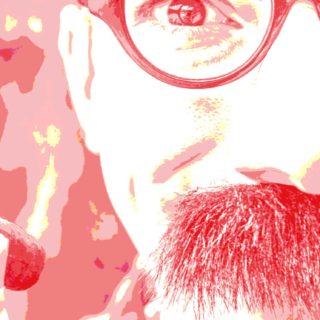 キャラ男性髭赤眼鏡の iPhone5s / iPhone5c / iPhone5 壁紙