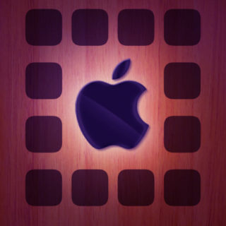 Appleロゴ棚茶色クールの iPhone5s / iPhone5c / iPhone5 壁紙